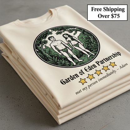 Garden of Eden Partnership T-Shirt_stacked_flatlay