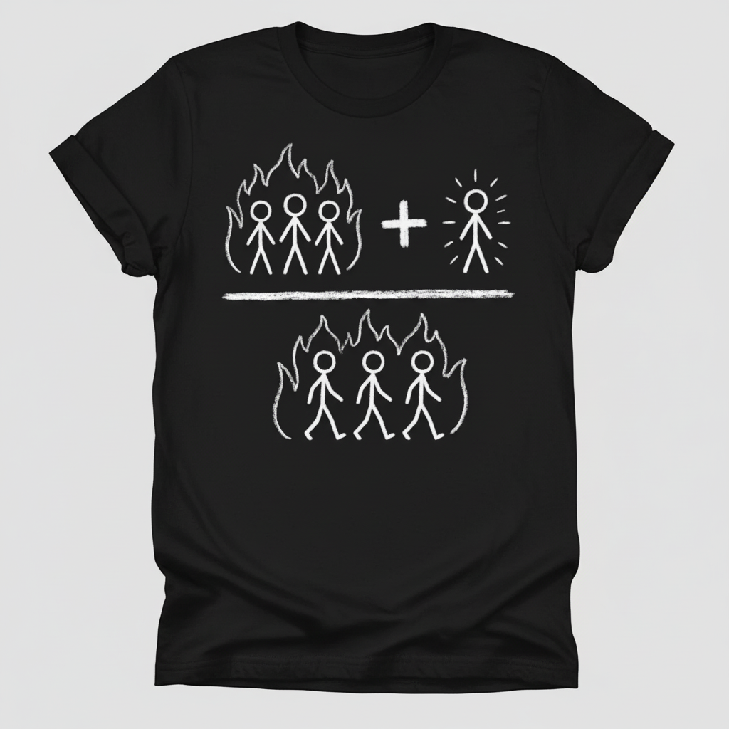 Fourth Man in the Fire T-Shirt_triple_model