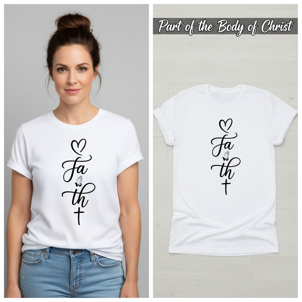 Faith In Prayer T-Shirt_model_flat