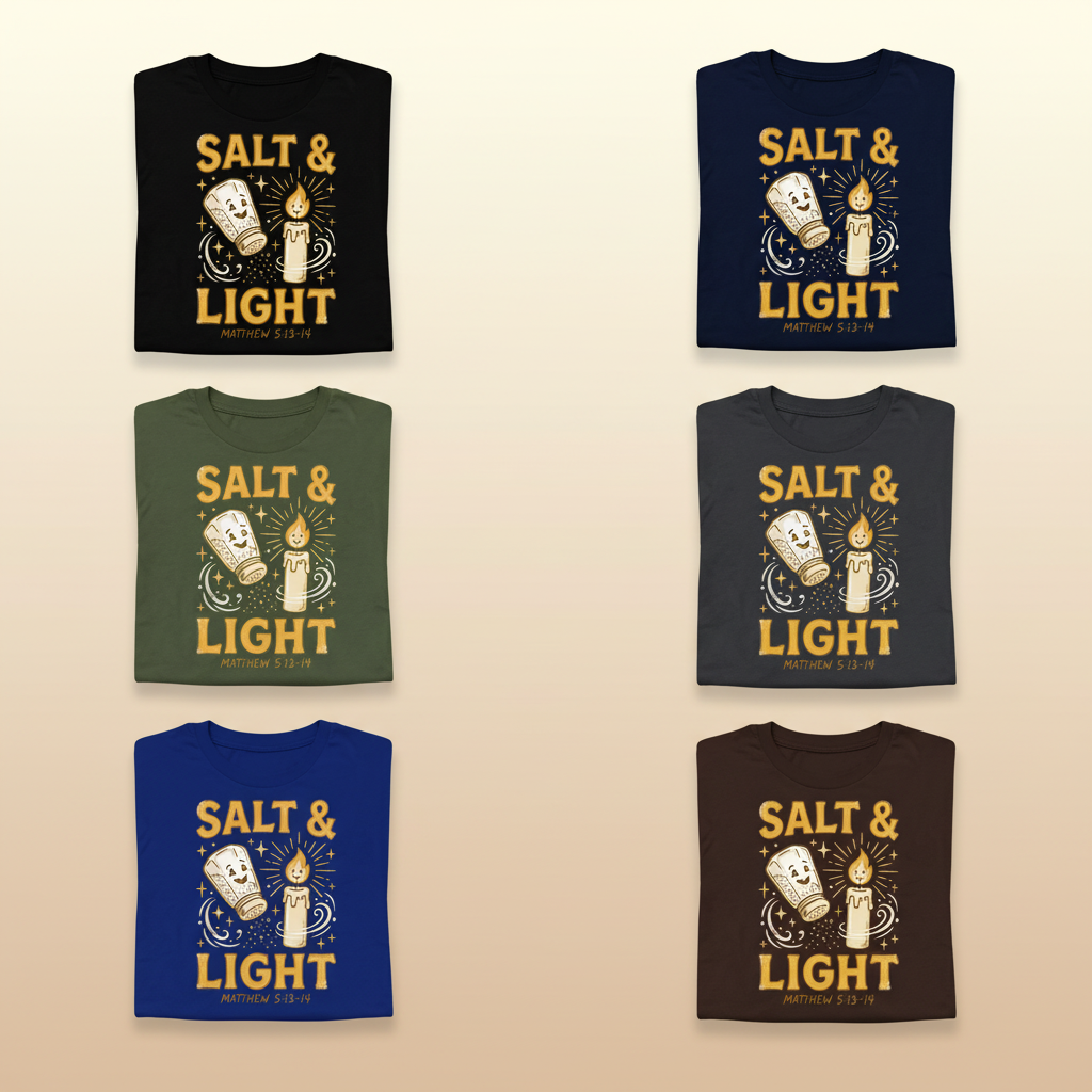 Salt & Light Scripture T-Shirt_6color_grid
