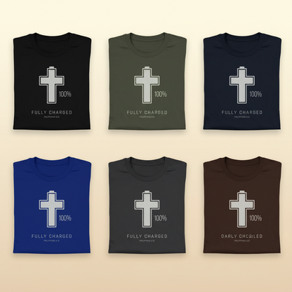Fully Charged in Christ T-Shirt_6color_grid