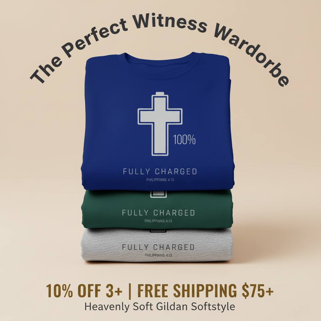 Fully Charged in Christ T-Shirt_stacked_promotion