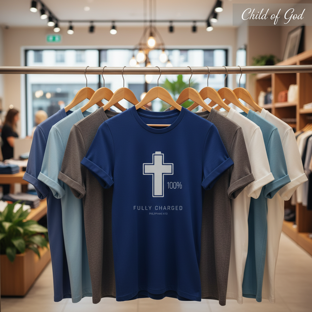 Fully Charged in Christ T-Shirt_boutique_rack