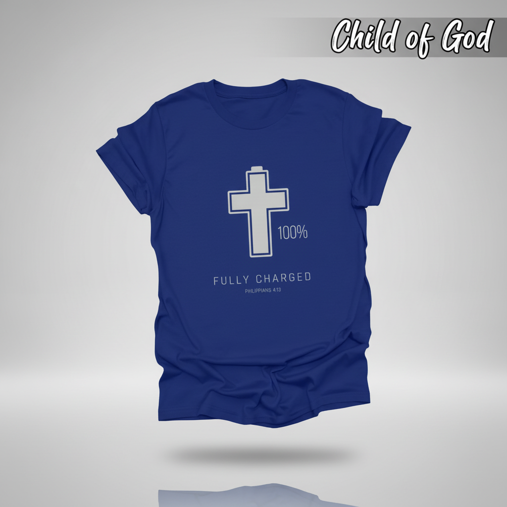 Fully Charged in Christ T-Shirt_3d_float