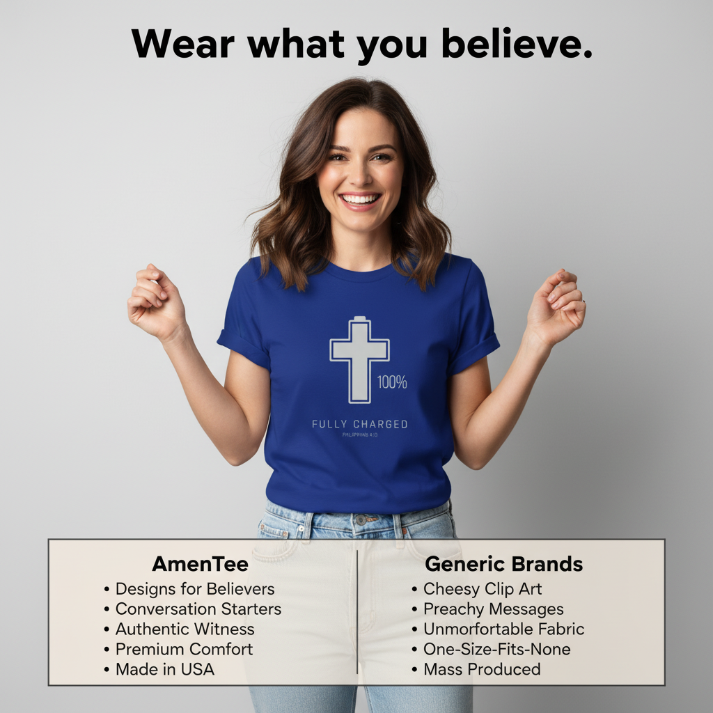 Fully Charged in Christ T-Shirt_product_table