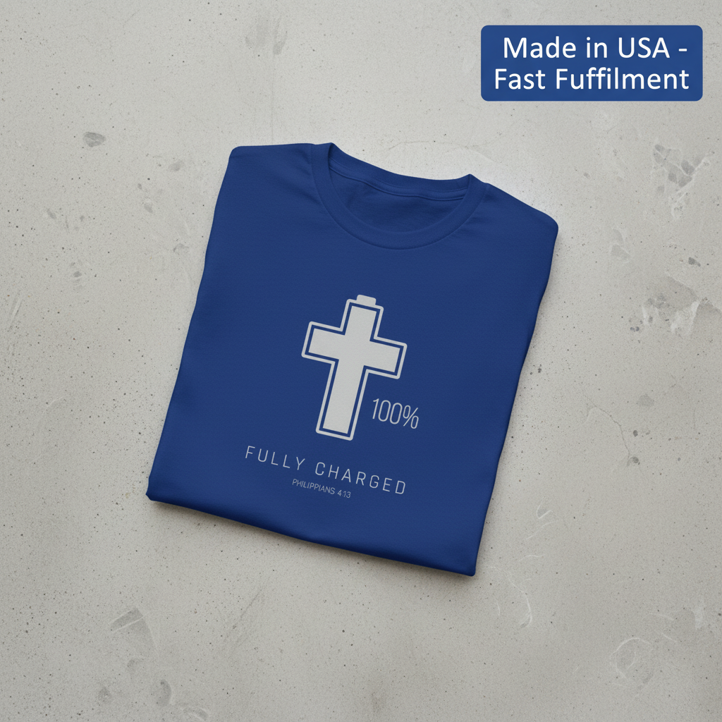 Fully Charged in Christ T-Shirt_fold_tilt