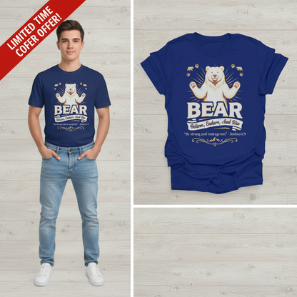Believe, Endure, And Rise Bear T-Shirt_triple_model