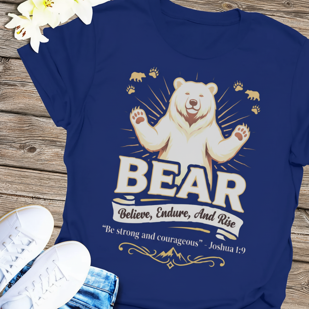 Believe, Endure, And Rise Bear T-Shirt_extreme_za