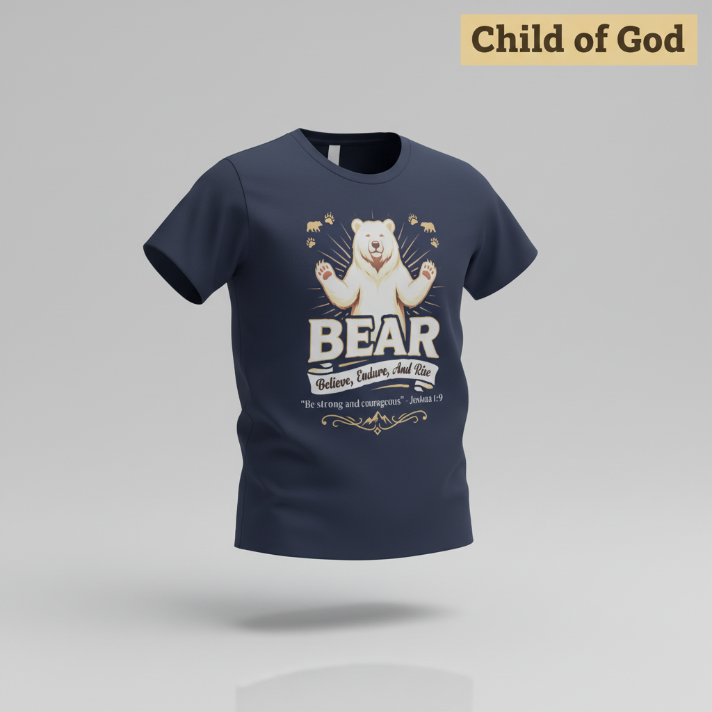 Believe, Endure, And Rise Bear T-Shirt_3d_float