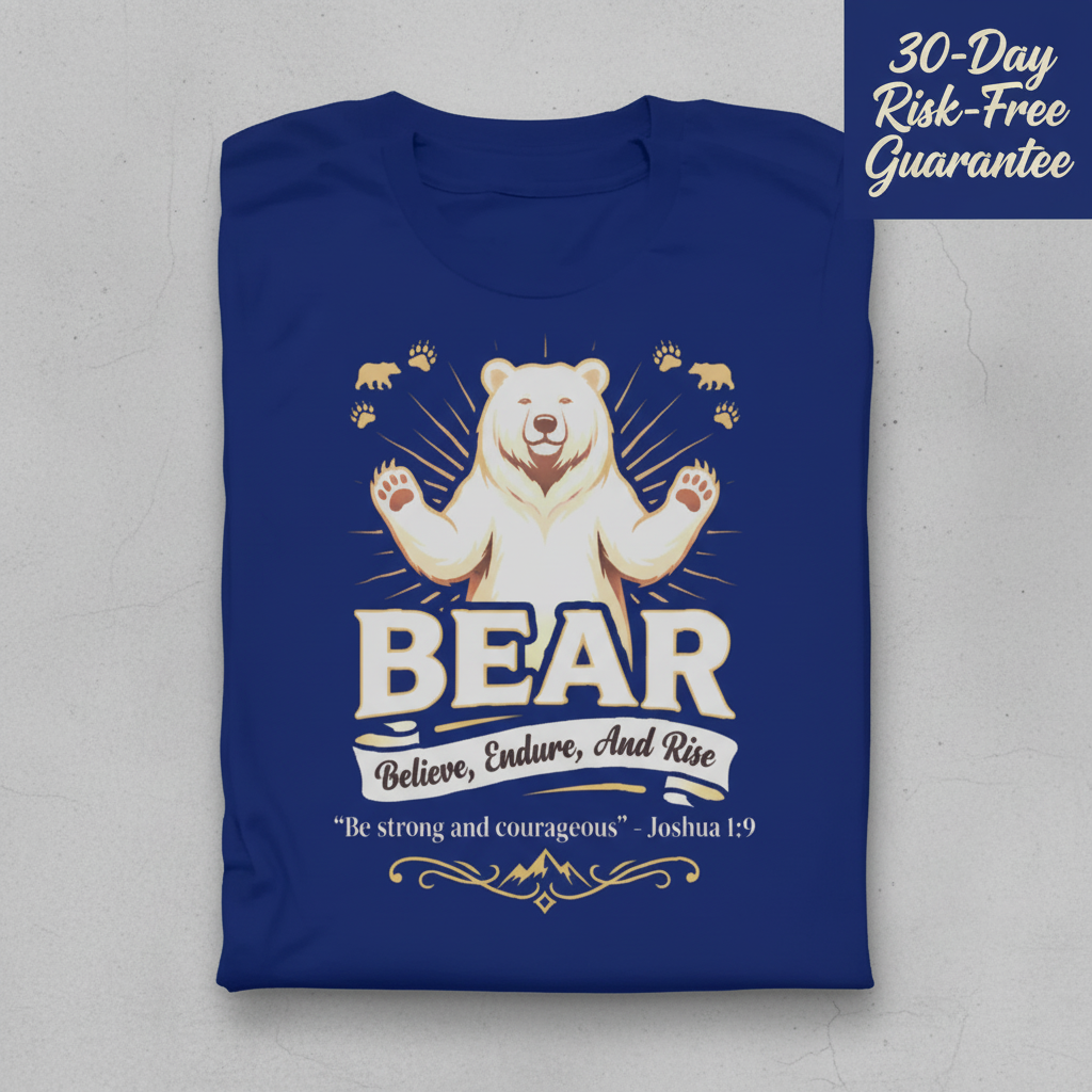 Believe, Endure, And Rise Bear T-Shirt_stacked_flatlay