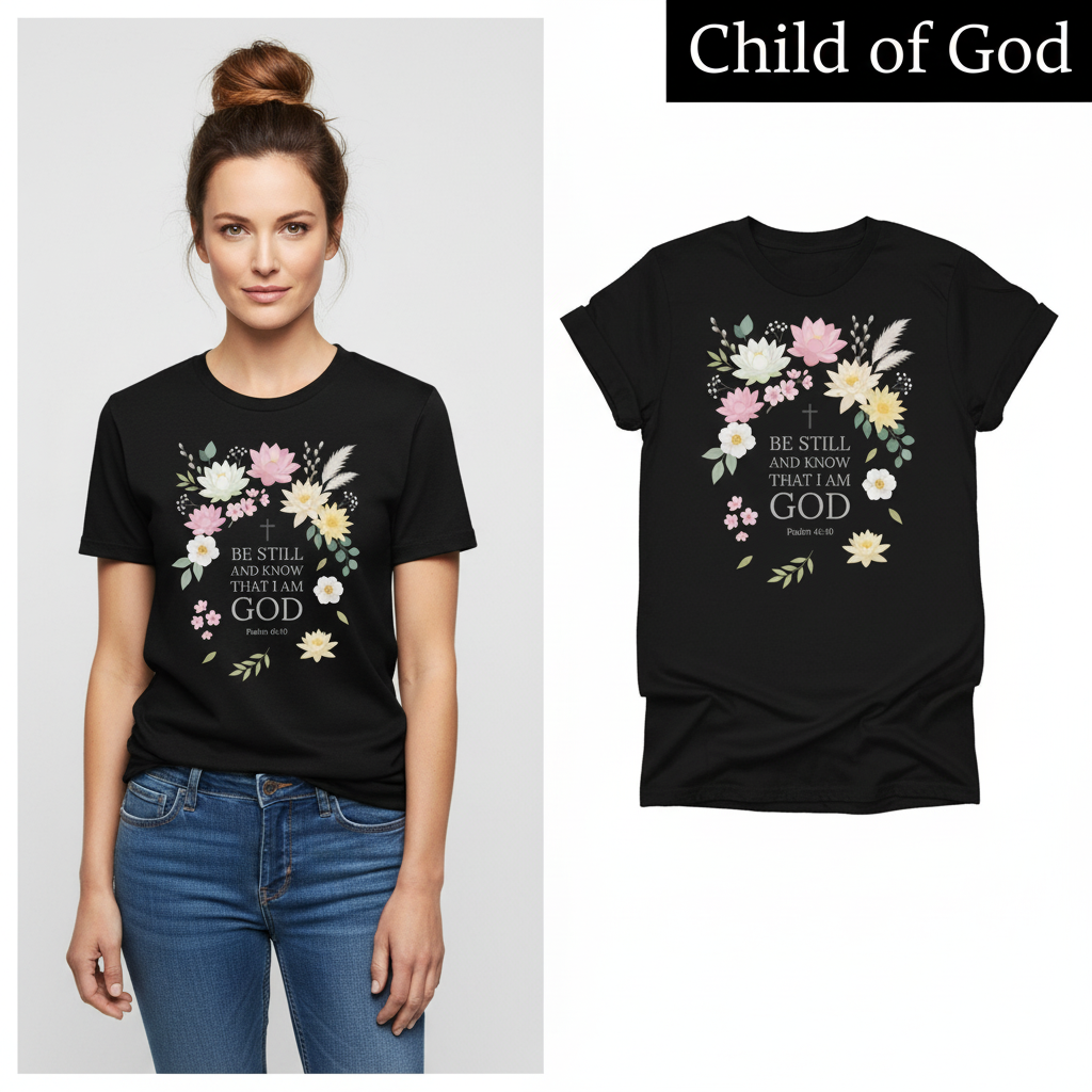 Be Still and Know T-Shirt_model_flat