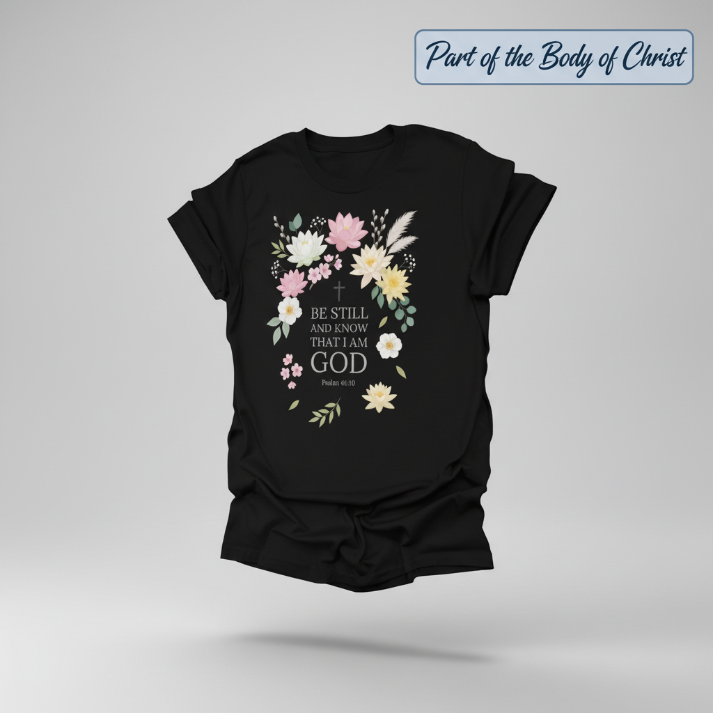 Be Still and Know T-Shirt_3d_float