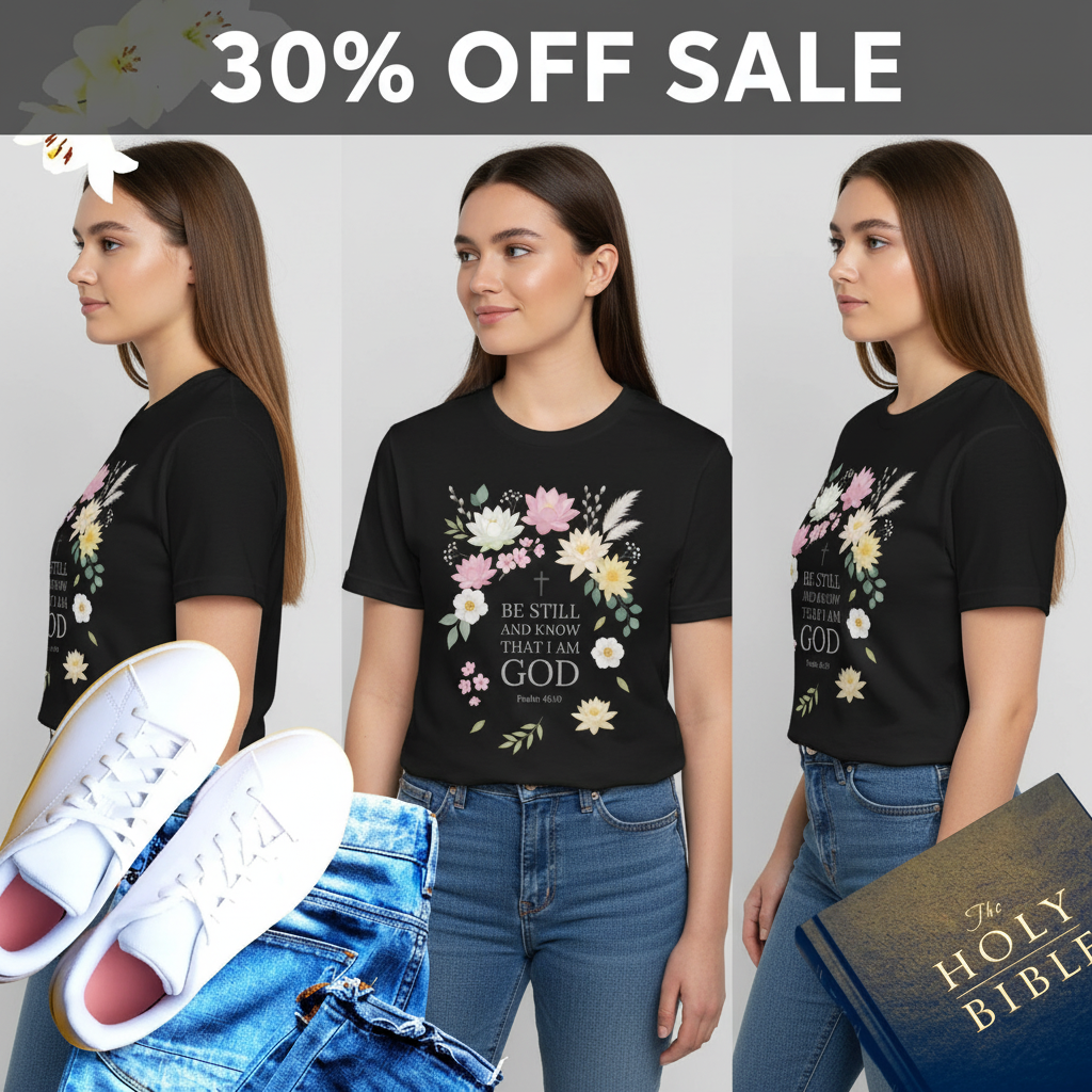 Be Still and Know T-Shirt_triple_model
