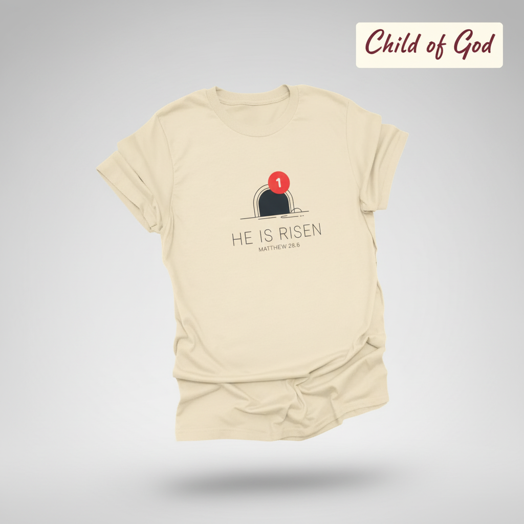 He Is Risen Notification T-Shirt_3d_float