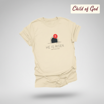 He Is Risen Notification T-Shirt_3d_float