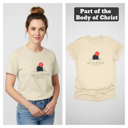 He Is Risen Notification T-Shirt_model_flat