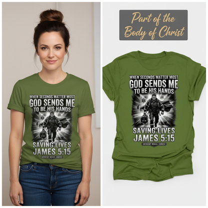 God Sends Me to Be His Hands T-Shirt_model_flat