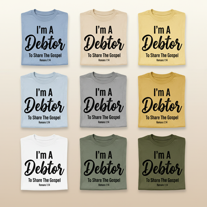 Gospel Debtor T-Shirt_6color_grid