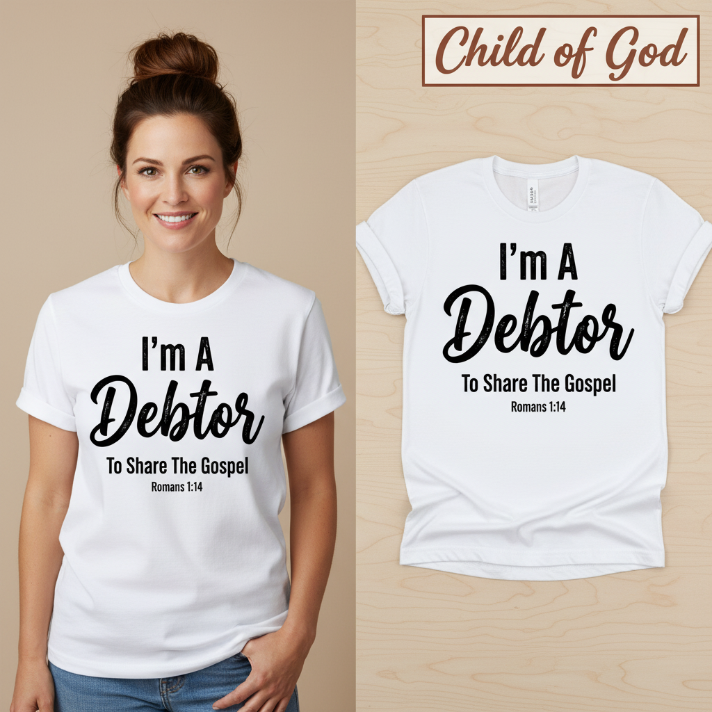 Gospel Debtor T-Shirt_model_flat