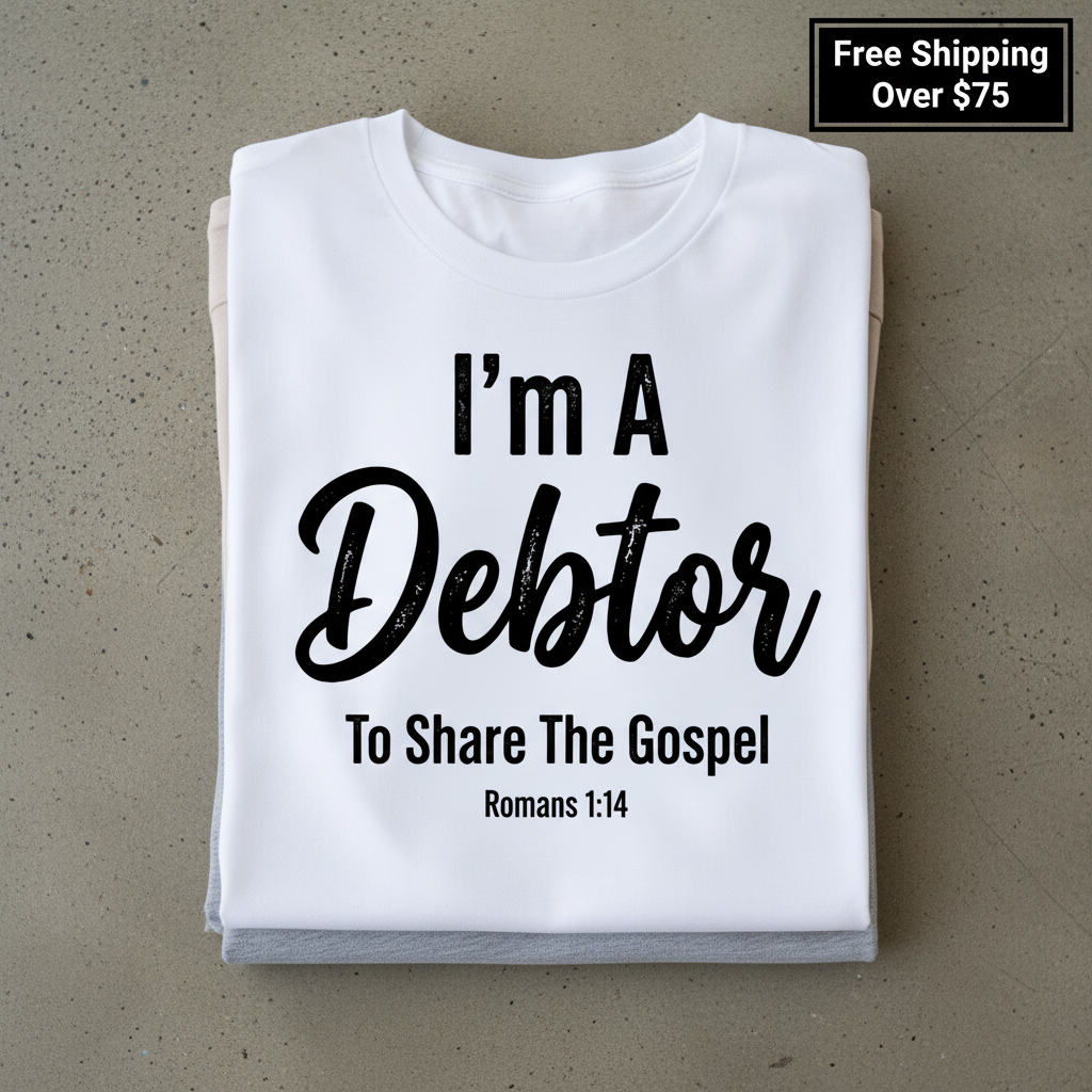 Gospel Debtor T-Shirt_stacked_flatlay