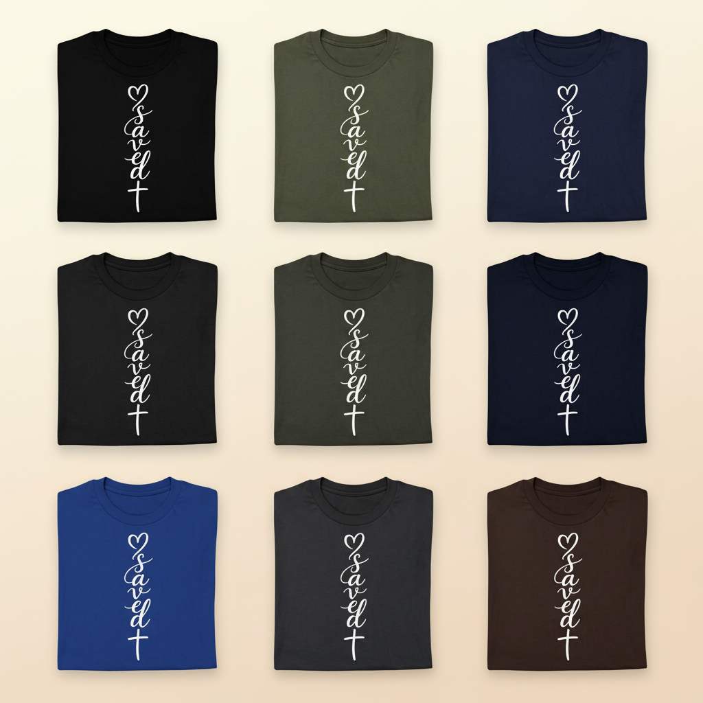 Saved by the cross T-Shirt_6color_grid