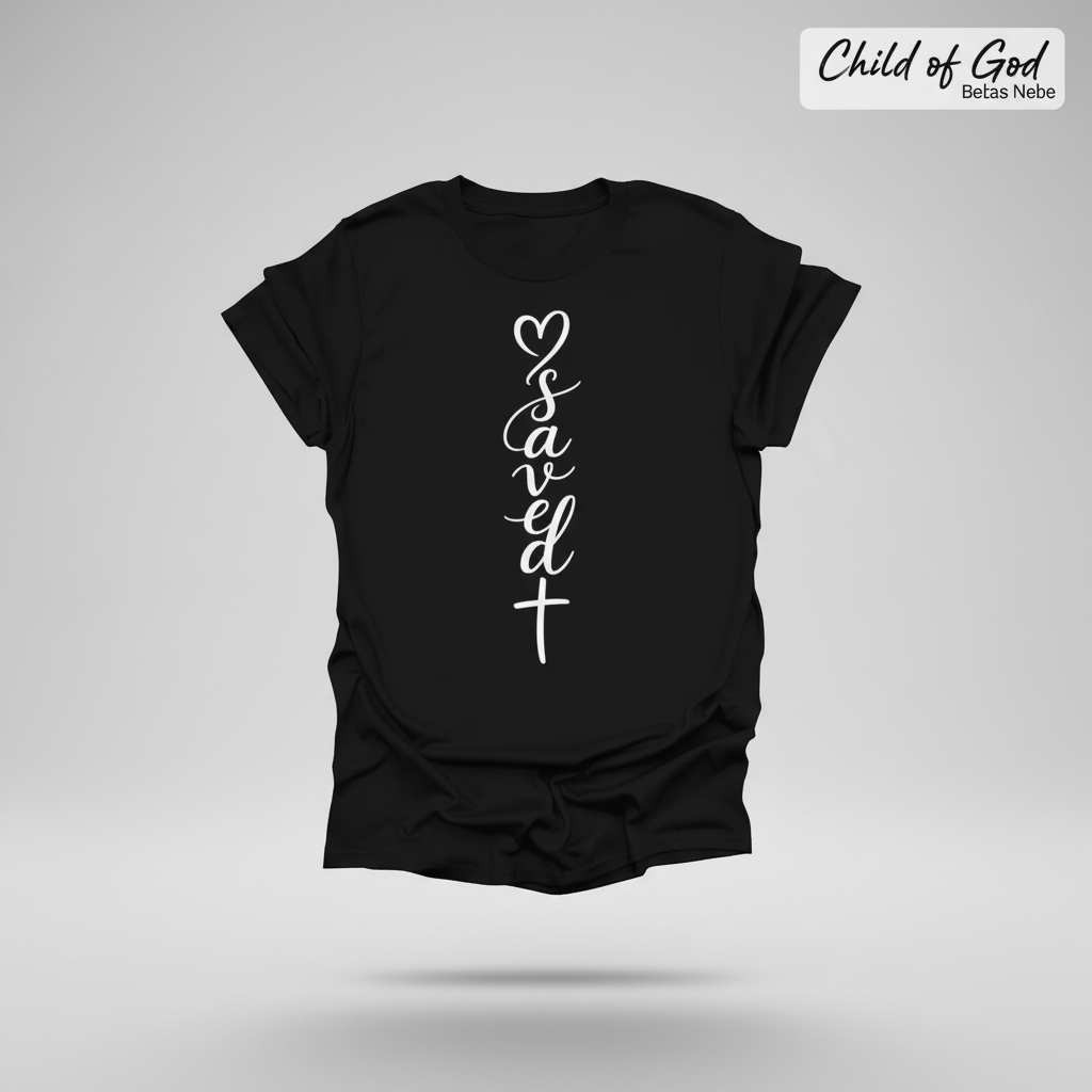 Saved by the cross T-Shirt_3d_float