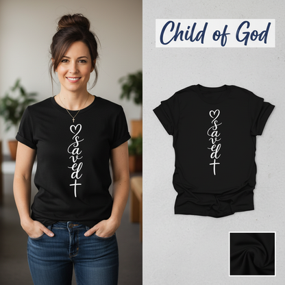 Saved by the cross T-Shirt_model_flat