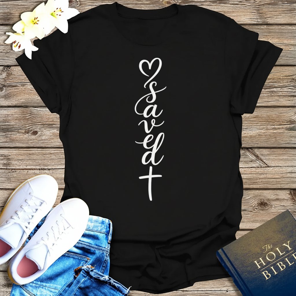 Saved by the cross T-Shirt_triple_model