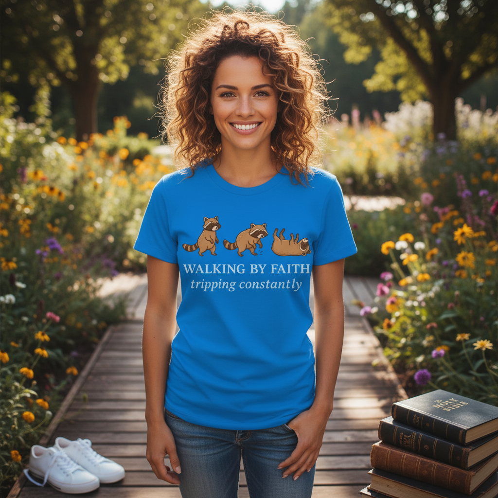 Walking By Faith T-Shirt_dual_model_life