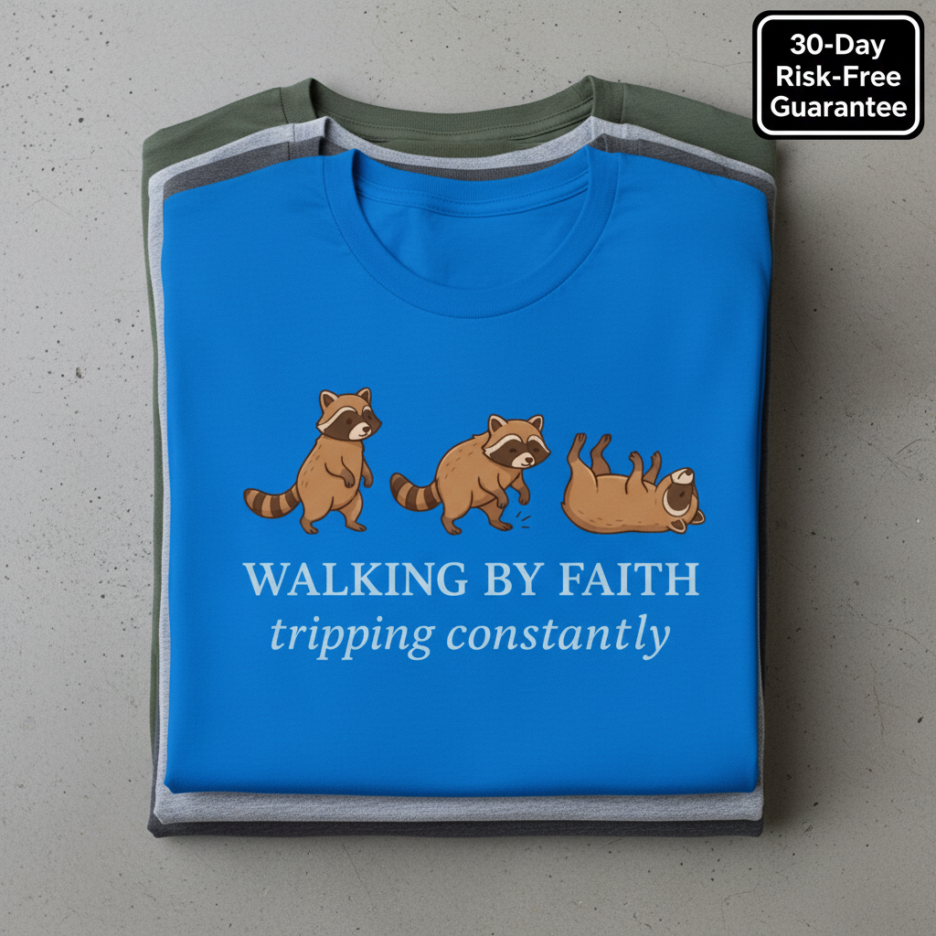 Walking By Faith T-Shirt_stacked_flatlay