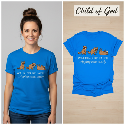 Walking By Faith T-Shirt_model_flat