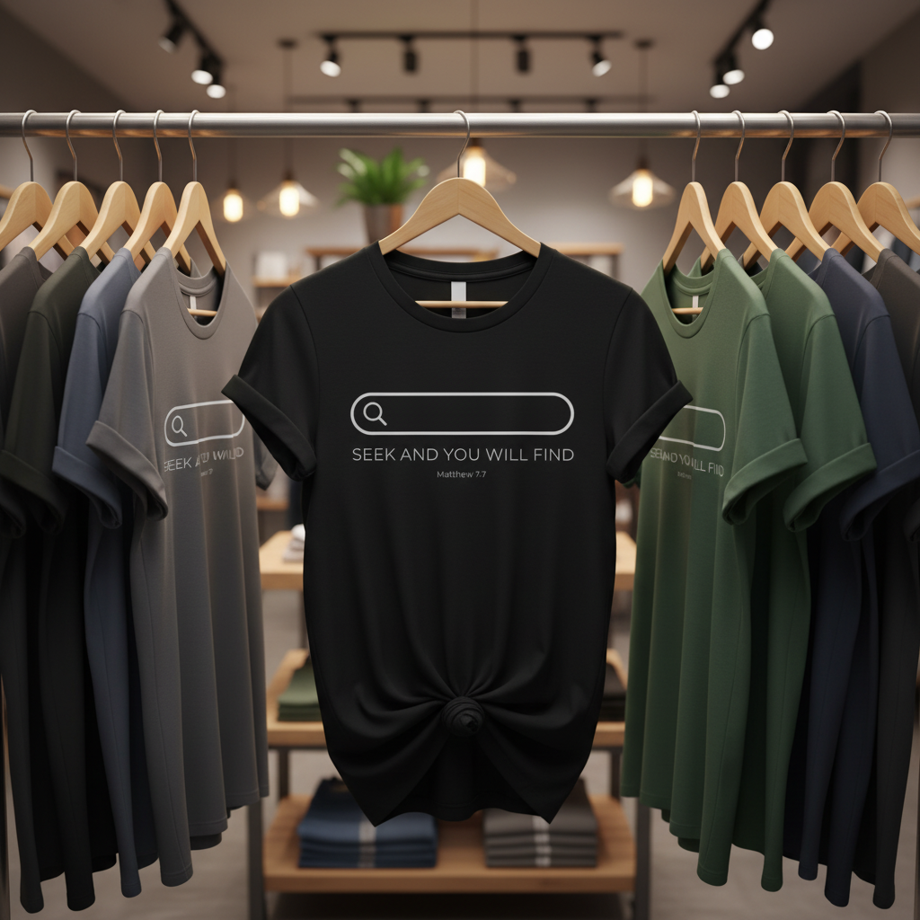 Seek and You Will Find T-Shirt_boutique_rack