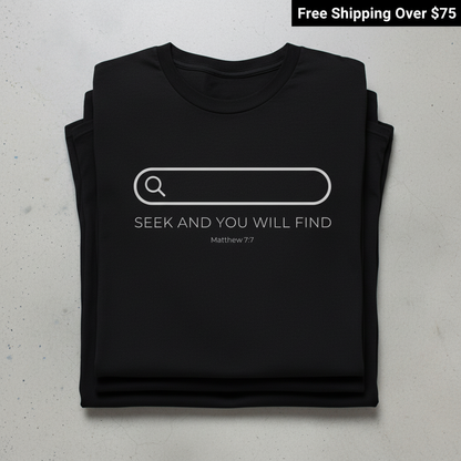 Seek and You Will Find T-Shirt_stacked_flatlay
