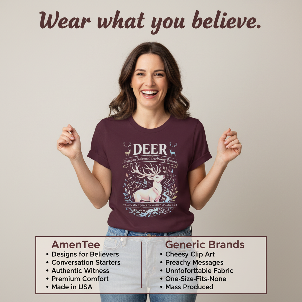 Psalm 42 Deer T-Shirt_product_table