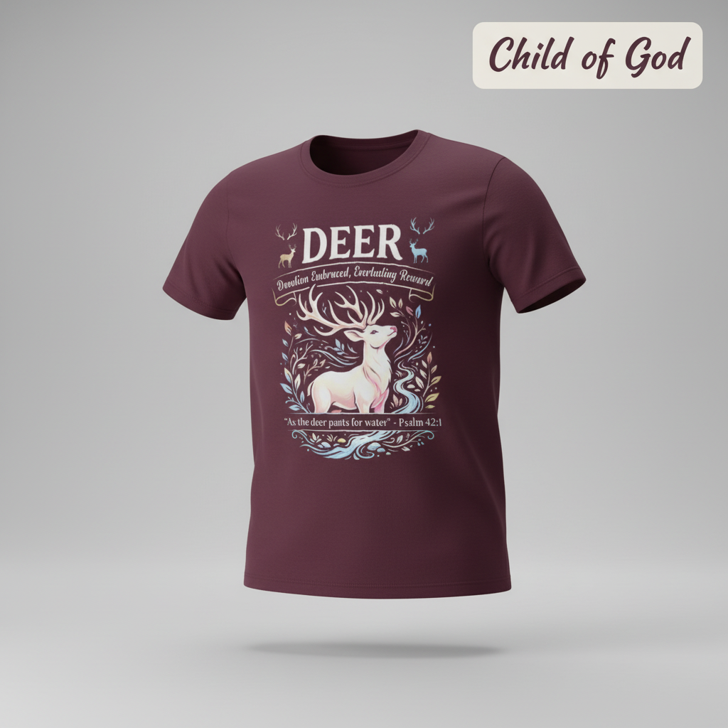 Psalm 42 Deer T-Shirt_3d_float