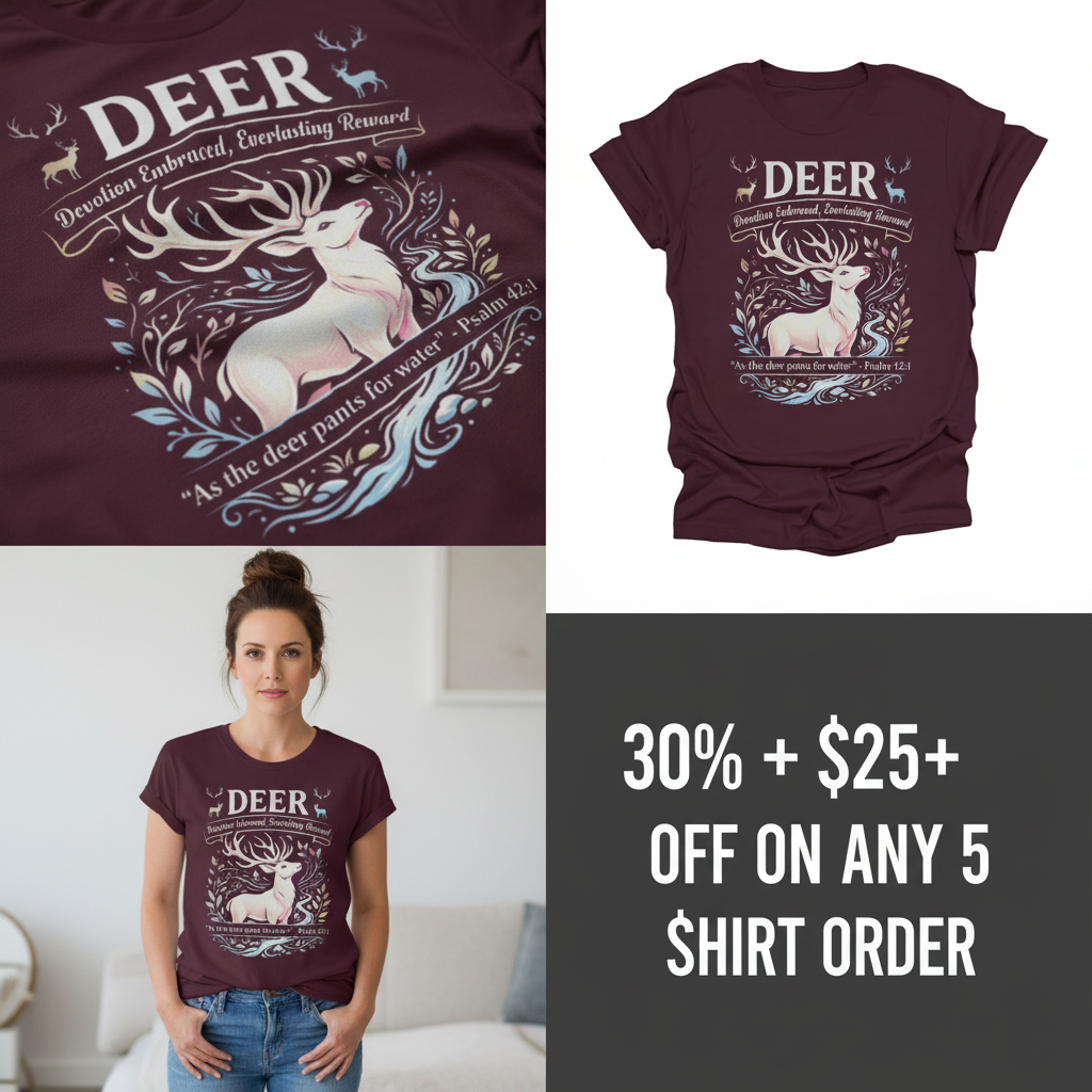 Psalm 42 Deer T-Shirt_4_panel