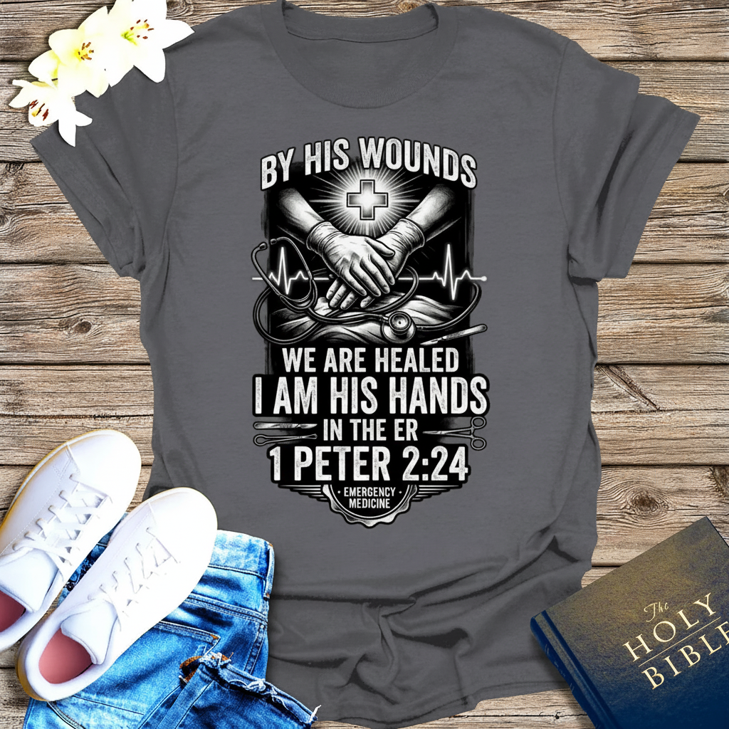 By His Wounds ER T-Shirt_triple_model