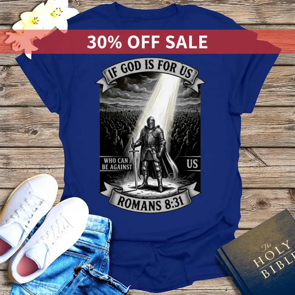 If God Is For Us Warrior T-Shirt_triple_model