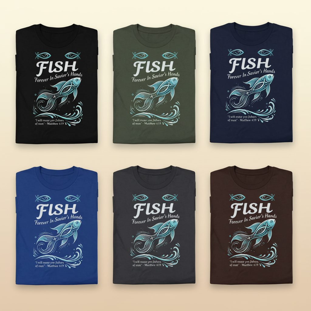 FISH - Forever in Savior’s Hands T-Shirt_6color_grid