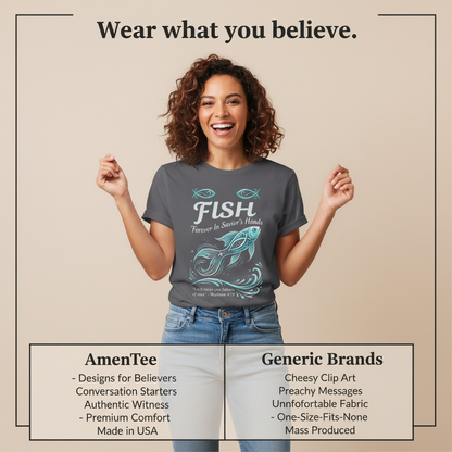 FISH - Forever in Savior’s Hands T-Shirt_product_table