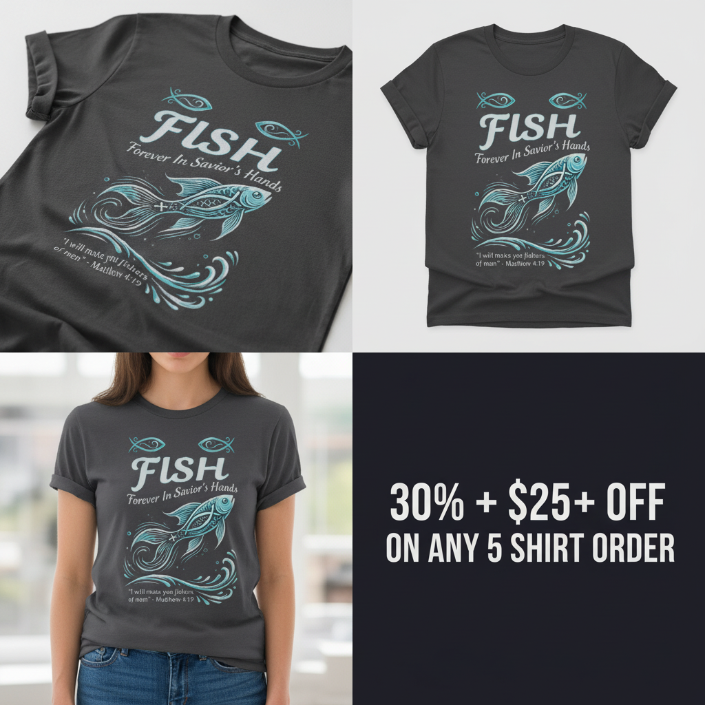FISH - Forever in Savior’s Hands T-Shirt_4_panel