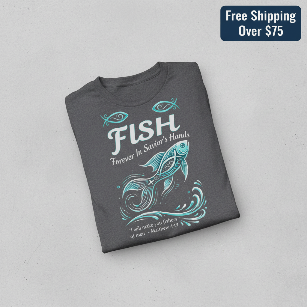 FISH - Forever in Savior’s Hands T-Shirt_fold_tilt