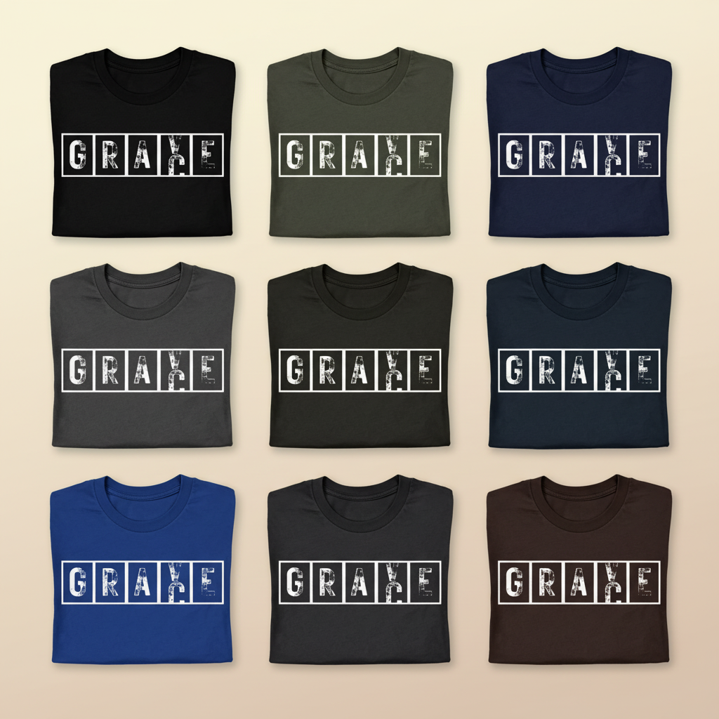 Grace Cross Blocks T-Shirt_6color_grid