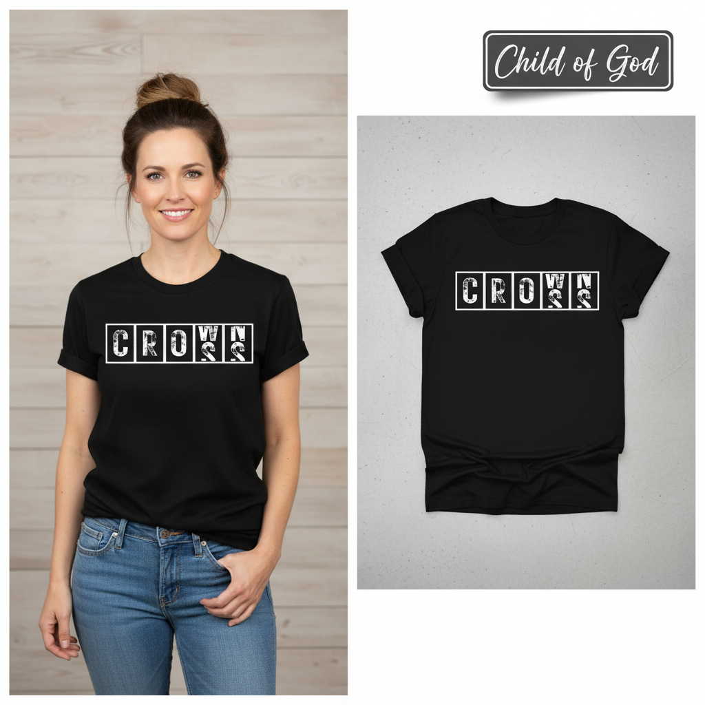 Cross & Crowns T-Shirt_model_flat