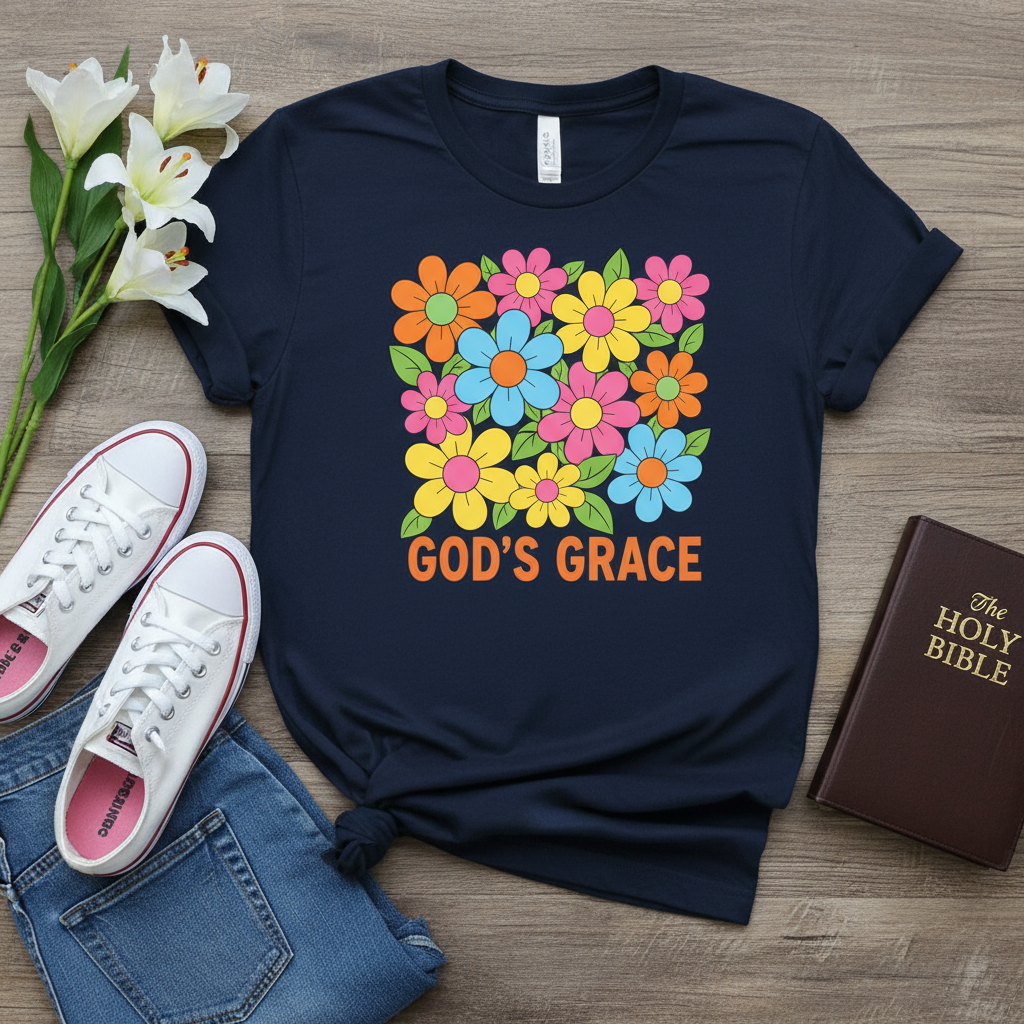 God's Grace Bloom T-Shirt_dual_model_life