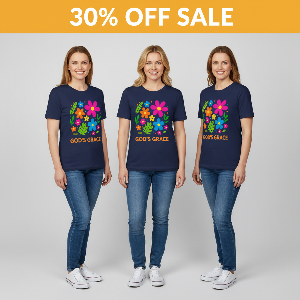God's Grace Bloom T-Shirt_triple_model