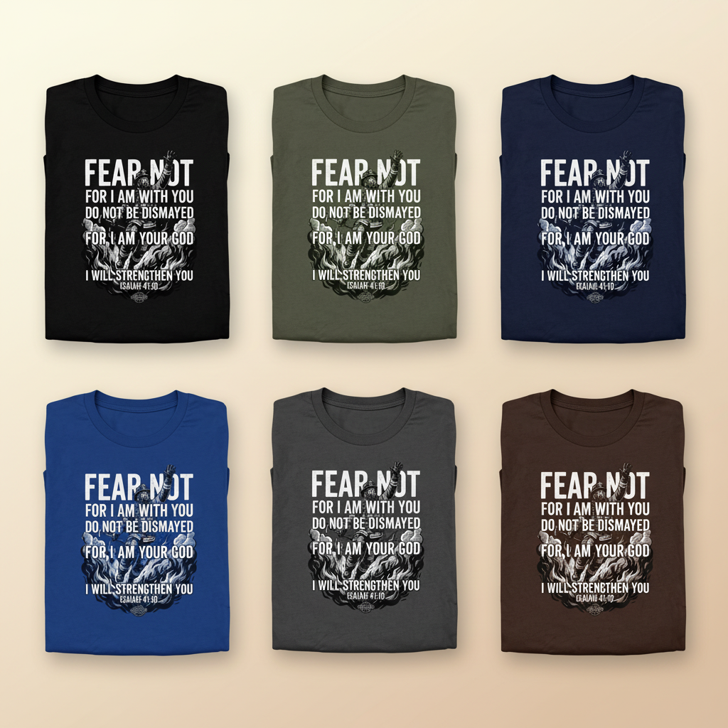 Fear Not Firefighter T-Shirt_6color_grid