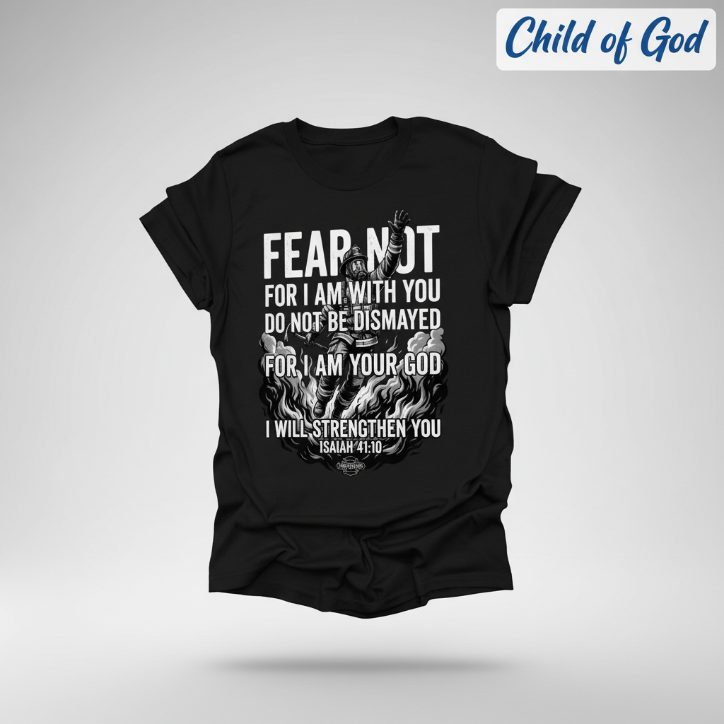 Fear Not Firefighter T-Shirt_3d_float