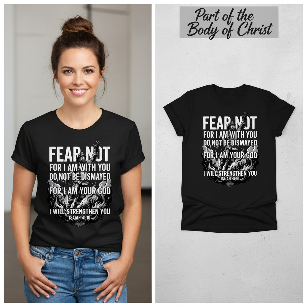 Fear Not Firefighter T-Shirt_model_flat