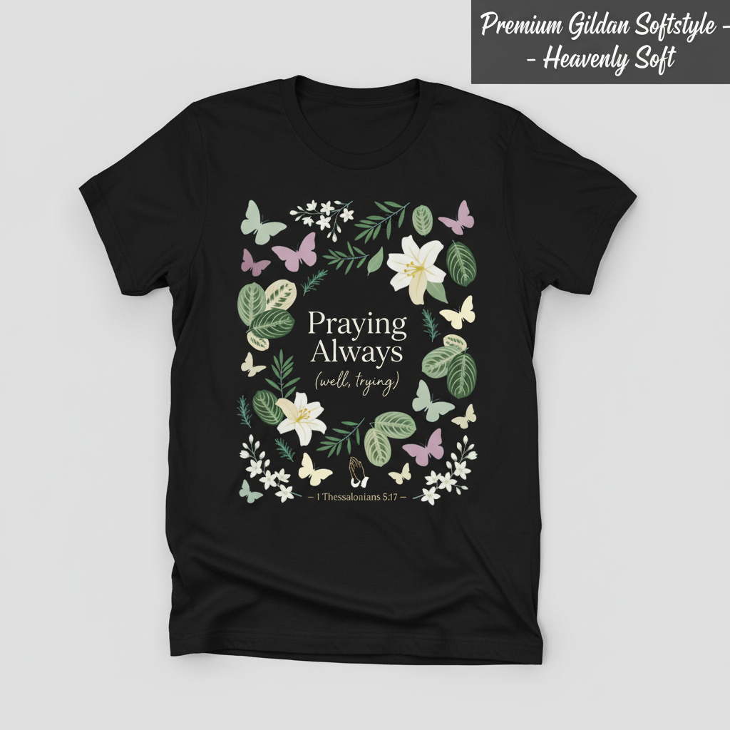 Praying Always (Well, Trying) T-Shirt_clean